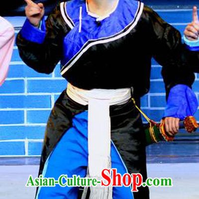 Fu Gui Rong Hua Chinese Sichuan Opera Soldier Apparels Costumes and Headpieces Peking Opera Highlights Wusheng Garment Runner Clothing