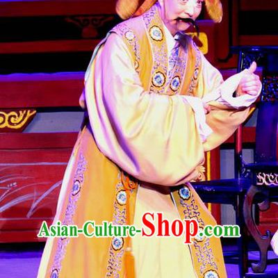 Fu Gui Rong Hua Chinese Sichuan Opera Landlord Apparels Costumes and Headpieces Peking Opera Highlights Elderly Male Garment Clown Clothing