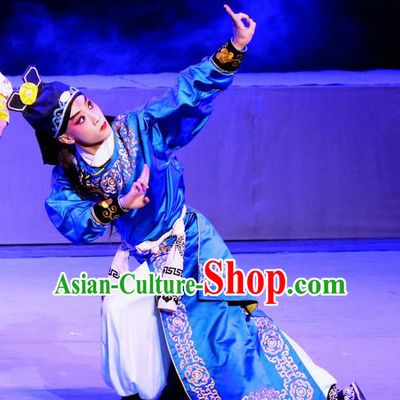 Fu Gui Rong Hua Chinese Sichuan Opera Wusheng Apparels Costumes and Headpieces Peking Opera Highlights Martial Male Garment Swordsman Qian Rongsong Clothing