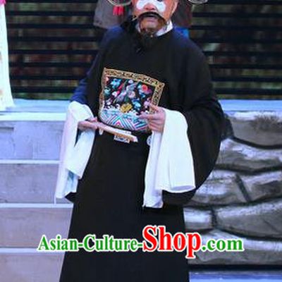 Fu Gui Rong Hua Chinese Sichuan Opera Clown Apparels Costumes and Headpieces Peking Opera Highlights Official Garment Magistrate Clothing