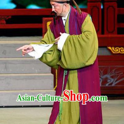 Fu Gui Rong Hua Chinese Sichuan Opera Laosheng Apparels Costumes and Headpieces Peking Opera Highlights Elderly Male Garment Clothing