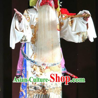 Er Jin Gong Chinese Sichuan Opera Painted Role Apparels Costumes and Headpieces Peking Opera Highlights Elderly Male Garment Official Yang Bo Clothing