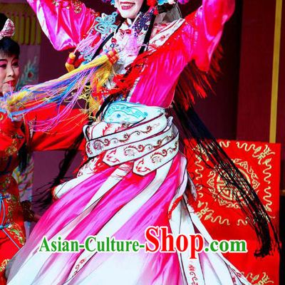 Chinese Sichuan Opera Highlights Tao Ma Tan Garment Costumes and Headdress Bei Mang Mountain Traditional Peking Opera Actress Dress Imperial Consort Wei Apparels