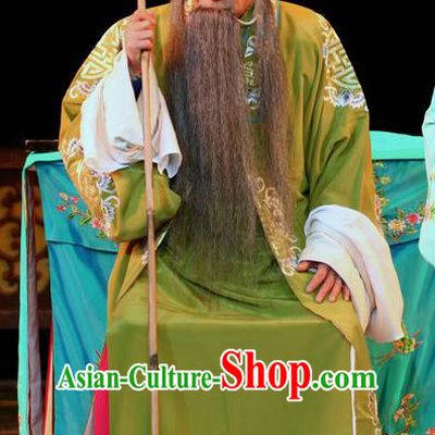 En Chou Ji Chinese Sichuan Opera Landlord Apparels Costumes and Headpieces Peking Opera Highlights Elderly Male Garment Laosheng Clothing