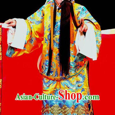 Ji Xin Kuang Chu Chinese Sichuan Opera Lord Apparels Costumes and Headpieces Peking Opera Highlights Elderly Male Garment Emperor Liu Bang Clothing