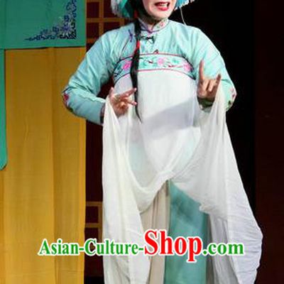 Chinese Sichuan Opera Highlights Country Woman Garment Costumes and Headdress Farewell Jing Niang Traditional Peking Opera Actress Dress Diva Zhao Jingniang Apparels