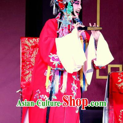 Chinese Sichuan Opera Highlights Hua Tan Garment Costumes and Headdress Zhan Ying Long Traditional Peking Opera Actress Fan Lihua Red Dress Apparels