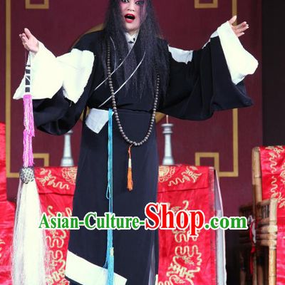 Chinese Sichuan Opera Poor Man Apparels Costumes and Headpieces Peking Opera Highlights Beggar Garment Han Xiangzi Clothing