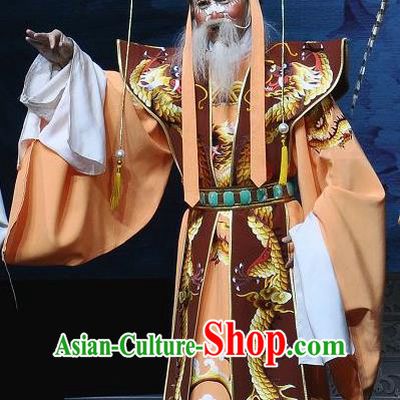 Princess Turandot Chinese Sichuan Opera Elderly Male Apparels Costumes and Headpieces Peking Opera Highlights Garment Emperor Clothing