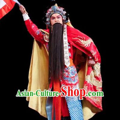 Bai Mian Hu Xiao Fang Chinese Sichuan Opera General Zhang Ying Apparels Costumes and Headpieces Peking Opera Highlights Laosheng Garment Martial Male Clothing