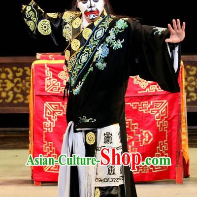 Bai Shou Tu Chinese Sichuan Opera Wusheng Xue Gang Apparels Costumes and Headpieces Peking Opera Highlights Swordsman Garment Martial Male Clothing