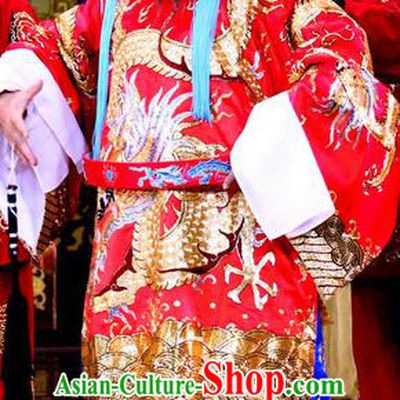 Bai Shou Tu Chinese Sichuan Opera Elderly Male Apparels Costumes and Headpieces Peking Opera Highlights Laosheng Garment Official Cheng Yaojin Clothing