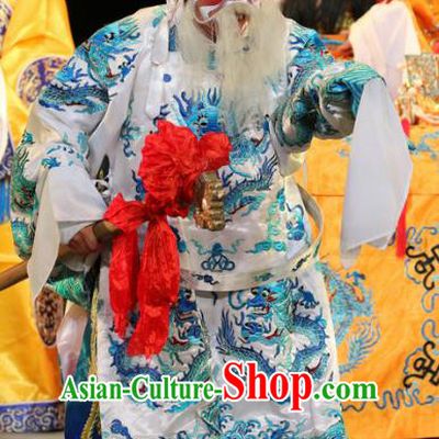 Bai Shou Tu Chinese Sichuan Opera Apparels Official Cheng Yaojin Costumes and Headpieces Peking Opera Highlights Laosheng Garment Elderly Male Clothing