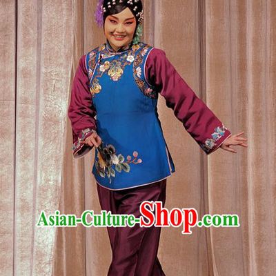 Chinese Sichuan Opera Highlights Country Woman Garment Costumes and Headdress The Romance of Hairpin Traditional Peking Opera Elderly Female Dress Apparels
