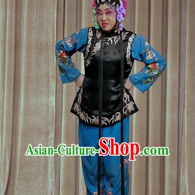 Chinese Sichuan Opera Highlights Xiaodan Garment Costumes and Headdress The Romance of Hairpin Traditional Peking Opera Young Lady Dress Maidservant Apparels