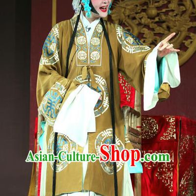 Chinese Sichuan Opera Highlights Pantaloon Garment Costumes and Headdress Hu Lian Nao Chai Traditional Peking Opera Elderly Female Dress Rich Dame Apparels