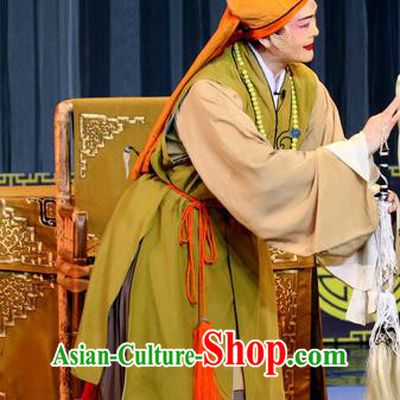 Chinese Sichuan Highlights Opera Pantaloon Garment Costumes and Headdress Traditional Peking Opera Dame Dress Taoist Nun Apparels