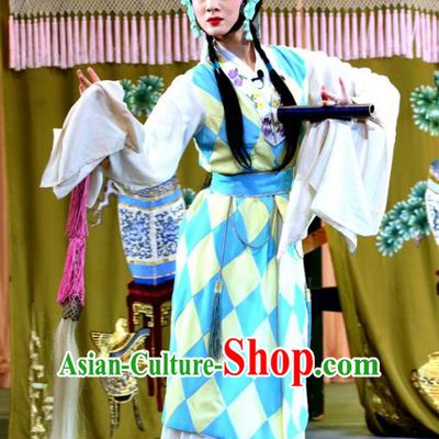 Chinese Sichuan Highlights Opera Taoist Nun Chen Miaochang Garment Costumes and Headdress Traditional Peking Opera Actress Dress Young Beauty Apparels