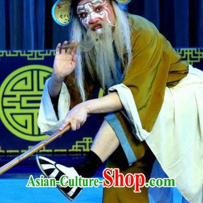 Chinese Sichuan Opera Boatman Apparels Costumes and Headpieces Peking Opera Highlights Elderly Male Garment Clothing