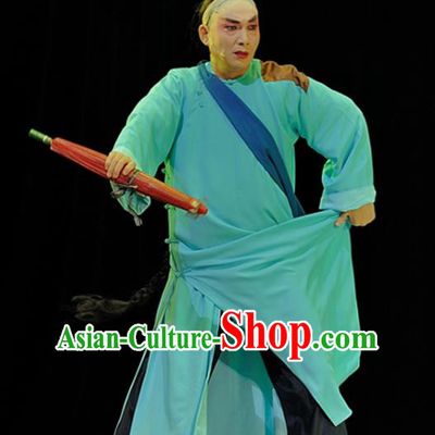 Legend of Chen Mapo Chinese Sichuan Opera Poor Male Apparels Costumes and Headpieces Peking Opera Highlights Garment Young Man Chen Fuchun Clothing
