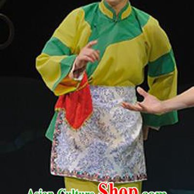 Chinese Sichuan Highlights Opera Country Woman Garment Costumes and Headdress Legend of Chen Mapo Traditional Peking Opera Village Girl Liu Qiaogu Dress Apparels