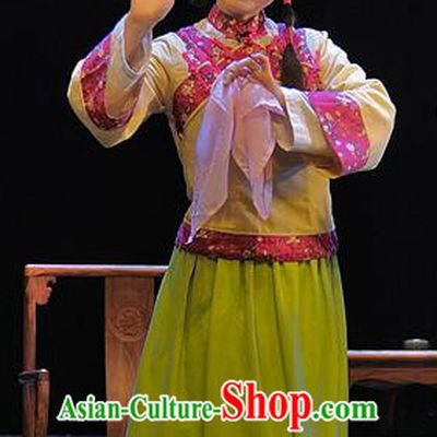 Chinese Sichuan Highlights Opera Young Lady Garment Costumes and Headdress Gua Yin Zhi Xian Traditional Peking Opera Village Girl Yu Yang Dress Xiaodan Apparels