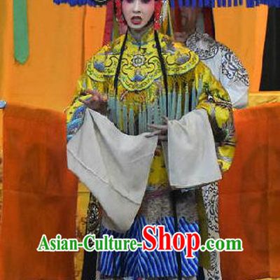 Chinese Sichuan Highlights Opera Empress Wu Zetian Garment Costumes and Headdress Traditional Peking Opera Queen Dress Hua Tan Apparels
