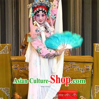 Chinese Sichuan Highlights Opera Hua Tan Garment Costumes and Headdress Jie Cao Bao Traditional Peking Opera Actress Dress Diva Chu Ji Apparels