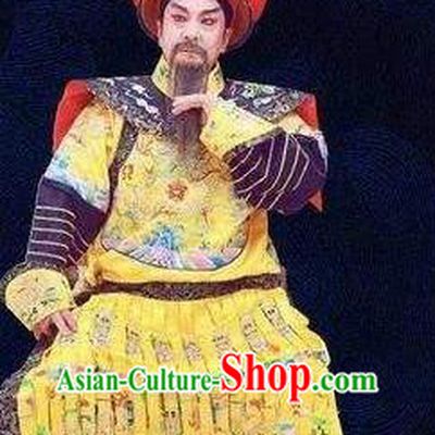 Cang Sheng Zai Shang Chinese Sichuan Opera Emperor Kangxi Apparels Costumes and Headpieces Peking Opera Highlights Laosheng Garment Lord Clothing