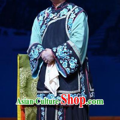 Chinese Hebei Clapper Opera Elderly Female Garment Costumes and Headdress Liu Lanzhi Traditional Bangzi Opera Laodan Dress Dame Apparels