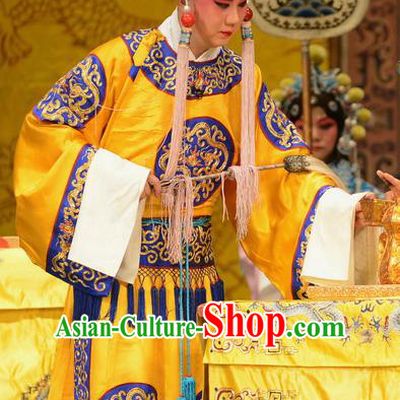 Taibai Drunk Write Chinese Bangzi Opera Imperial Eunuch Apparels Costumes and Headpieces Traditional Hebei Clapper Court Servant Garment Clothing