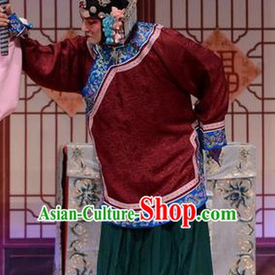 Chinese Hebei Clapper Opera Stepmother Garment Costumes and Headdress Chun Qiu Pei Traditional Bangzi Opera Elderly Female Dress Dame Apparels