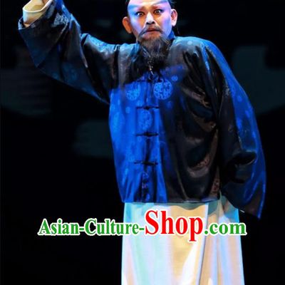 Cang Sheng Zai Shang Chinese Sichuan Opera Laosheng Apparels Costumes and Headpieces Peking Opera Highlights Elderly Male Garment Zhang Penghe Clothing