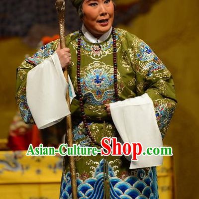 Chinese Hebei Clapper Opera Noble Female Garment Costumes and Headdress Wang Baochuan Traditional Bangzi Opera Elderly Woman Dress Dame Apparels