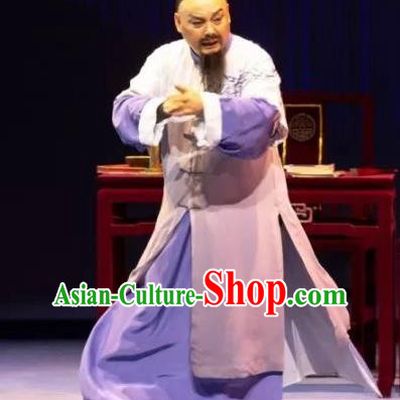 Cao Xie Xian Ling Chinese Sichuan Opera Milord Apparels Costumes and Headpieces Peking Opera Highlights Magistrate Garment Elderly Male Clothing