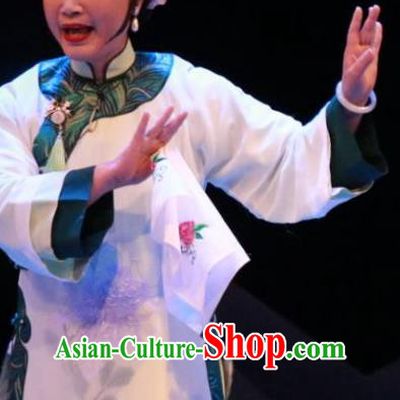 Chinese Sichuan Highlights Opera Madam Garment Costumes and Headdress Cao Xie Xian Ling Traditional Peking Opera Dame Dress Apparels