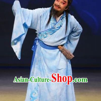 Luo Xiahong Chinese Sichuan Opera Astronomer Apparels Costumes and Headpieces Peking Opera Highlights Scholar Garment Elderly Male Clothing