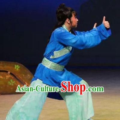 Luo Xiahong Chinese Sichuan Opera Livehand Apparels Costumes and Headpieces Peking Opera Highlights Young Boy Garment Servant Clothing