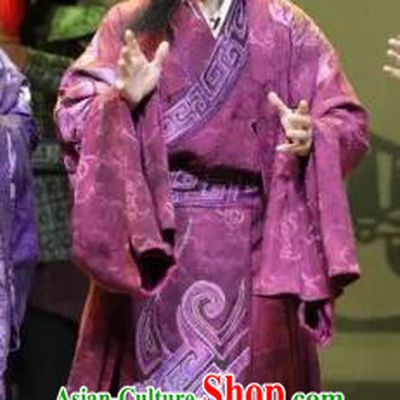 Luo Xiahong Chinese Sichuan Opera Chou Role Apparels Costumes and Headpieces Peking Opera Highlights Clown Garment Wine Red Clothing