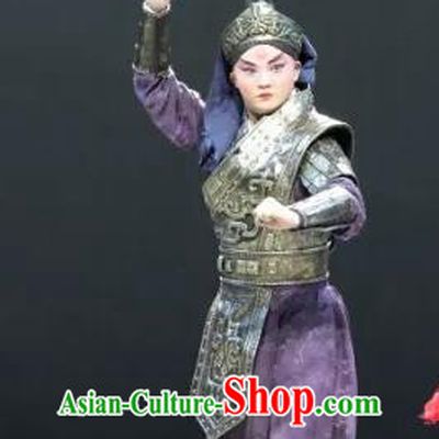 Luo Xiahong Chinese Sichuan Opera General Apparels Costumes and Headpieces Peking Opera Highlights Wusheng Garment Soldier Clothing