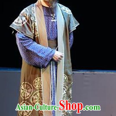 Shi Jiu Taibai Chinese Sichuan Opera Laosheng Apparels Costumes and Headpieces Peking Opera Highlights Elderly Male Garment Literatus Clothing