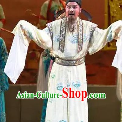Shi Jiu Taibai Chinese Sichuan Opera Li Bai Apparels Costumes and Headpieces Peking Opera Highlights Scholar Garment Elderly Male Clothing