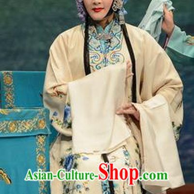 Chinese Hebei Clapper Opera Young Mistress Garment Costumes and Headdress Madam White Snake Traditional Bangzi Opera Hua Tan Dress Diva Bai Suzhen Apparels