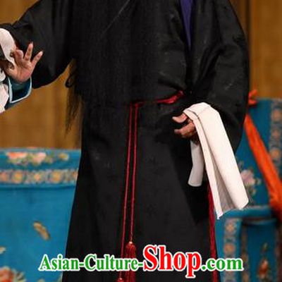 Dou E Yuan Chinese Bangzi Opera Elderly Male Apparels Costumes and Headpieces Traditional Hebei Clapper Opera Laosheng Garment Sai Luyi Clothing