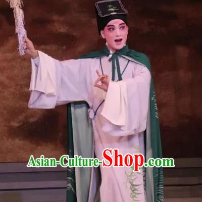 Bai Luo Shan Chinese Bangzi Opera Xiaosheng Apparels Costumes and Headpieces Traditional Hebei Clapper Opera Young Male Garment Scholar Xu Jizu Clothing