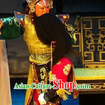Tai Cheng Liu Chinese Bangzi Opera General Xiao Baoyin Apparels Costumes and Headpieces Traditional Hebei Clapper Opera Painted Role Garment Armor Clothing