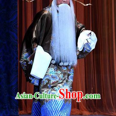 Xue Gang Fan Tang Chinese Bangzi Opera Elderly Male Apparels Costumes and Headpieces Traditional Hebei Clapper Opera Laosheng Garment Official Xu Ce Clothing