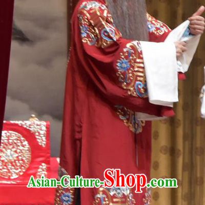 Xiao Yan Chinese Bangzi Opera Elderly Male Dong Zhuo Apparels Costumes and Headpieces Traditional Hebei Clapper Opera Laosheng Garment Landlord Clothing