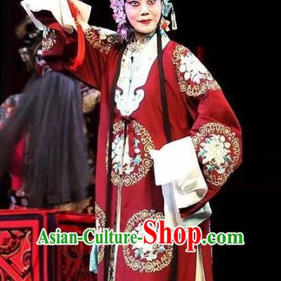 Chinese Hebei Clapper Opera Young Mistress Garment Costumes and Headdress Chun Qiu Bi Traditional Bangzi Opera Hua Tan Dress Actress Apparels