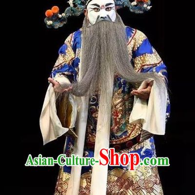 Chun Qiu Bi Chinese Bangzi Opera Jing Role Apparels Costumes and Headpieces Traditional Hebei Clapper Opera Laosheng Garment Prime Minister Xu Xianzhi Clothing